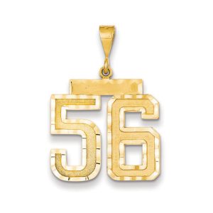 14k Yellow Gold, Varsity Collection, Large D/C Pendant Number 56