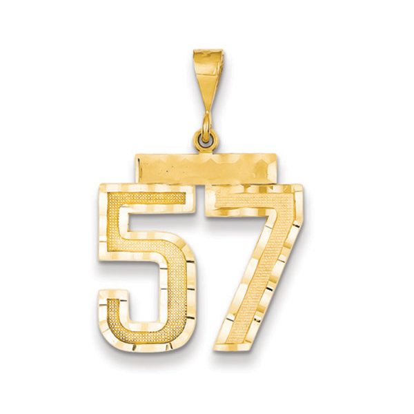 14k Yellow Gold, Varsity Collection, Large D/C Pendant Number 57