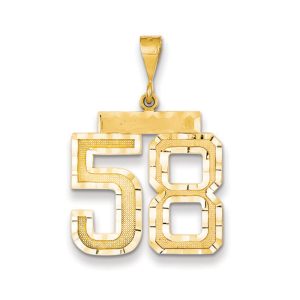 14k Yellow Gold, Varsity Collection, Large D/C Pendant Number 58