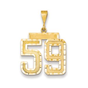 14k Yellow Gold, Varsity Collection, Large D/C Pendant Number 59