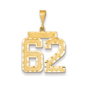 14k Yellow Gold, Varsity Collection, Large D/C Pendant Number 62