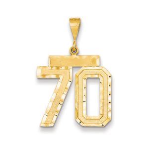 14k Yellow Gold, Varsity Collection, Large D/C Pendant Number 70