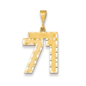 14k Yellow Gold, Varsity Collection, Large D/C Pendant Number 71