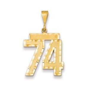 14k Yellow Gold, Varsity Collection, Large D/C Pendant Number 74