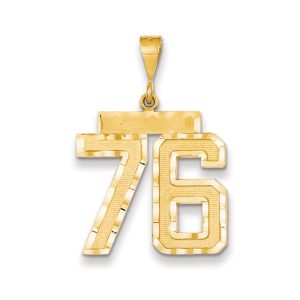 14k Yellow Gold, Varsity Collection, Large D/C Pendant Number 76