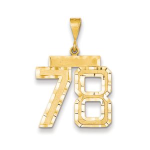 14k Yellow Gold, Varsity Collection, Large D/C Pendant Number 78