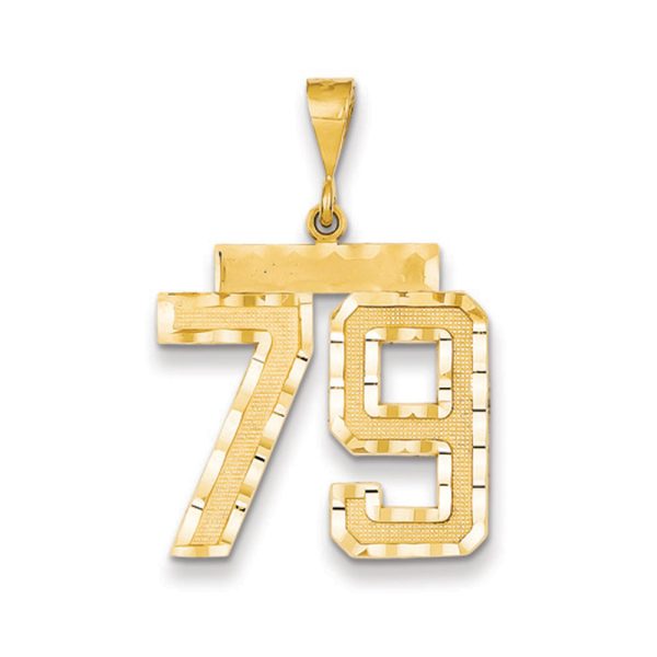 14k Yellow Gold, Varsity Collection, Large D/C Pendant Number 79