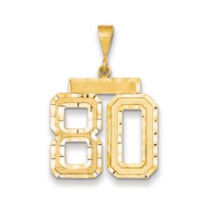 14k Yellow Gold, Varsity Collection, Large D/C Pendant Number 80