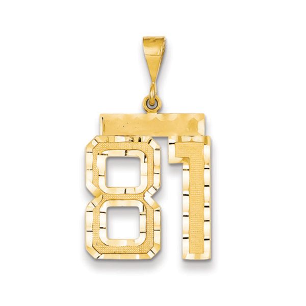 14k Yellow Gold, Varsity Collection, Large D/C Pendant Number 81