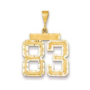 14k Yellow Gold, Varsity Collection, Large D/C Pendant Number 83