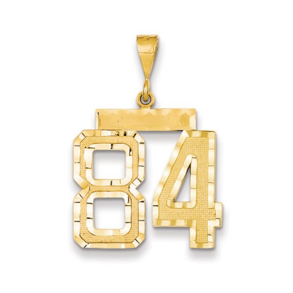 14k Yellow Gold, Varsity Collection, Large D/C Pendant Number 84