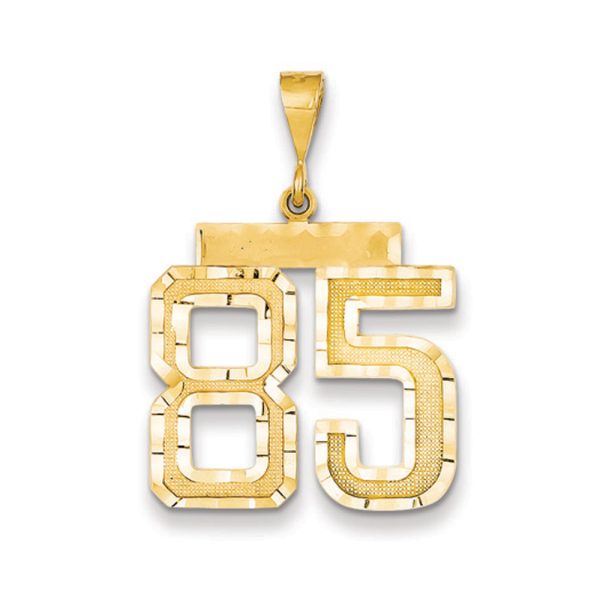 14k Yellow Gold, Varsity Collection, Large D/C Pendant Number 85