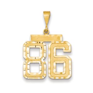 14k Yellow Gold, Varsity Collection, Large D/C Pendant Number 86