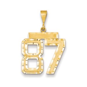 14k Yellow Gold, Varsity Collection, Large D/C Pendant Number 87