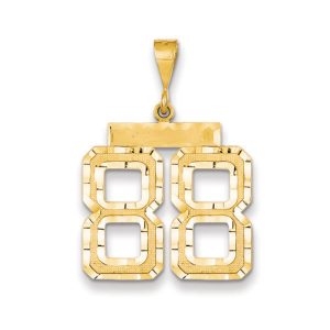 14k Yellow Gold, Varsity Collection, Large D/C Pendant Number 88