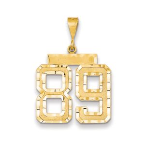 14k Yellow Gold, Varsity Collection, Large D/C Pendant Number 89