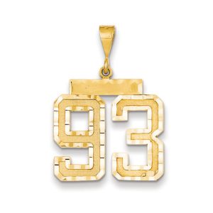 14k Yellow Gold, Varsity Collection, Large D/C Pendant Number 93