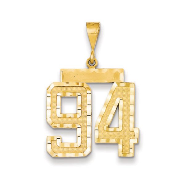 14k Yellow Gold, Varsity Collection, Large D/C Pendant Number 94