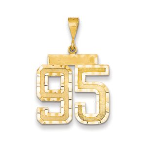 14k Yellow Gold, Varsity Collection, Large D/C Pendant Number 95