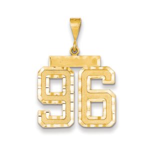 14k Yellow Gold, Varsity Collection, Large D/C Pendant Number 96