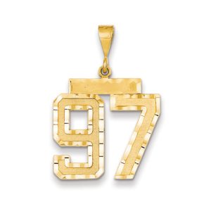 14k Yellow Gold, Varsity Collection, Large D/C Pendant Number 97