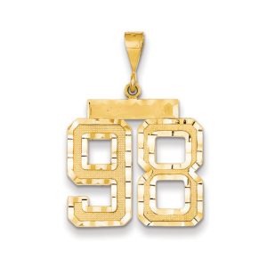 14k Yellow Gold, Varsity Collection, Large D/C Pendant Number 98