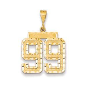 14k Yellow Gold, Varsity Collection, Large D/C Pendant Number 99