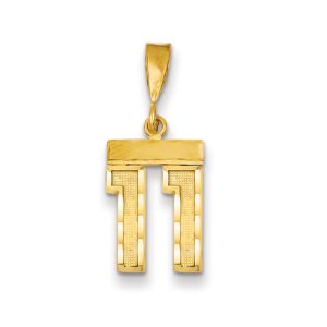 14k Yellow Gold, Varsity Collection, Small D/C Pendant Number 11