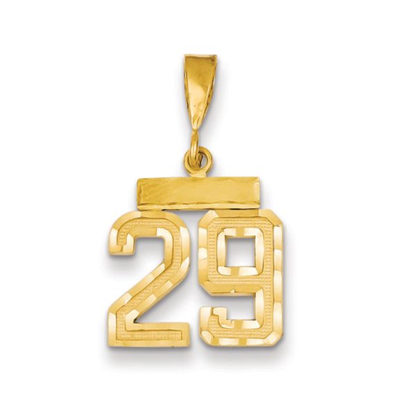 14k Yellow Gold, Varsity Collection, Small D/C Pendant Number 29