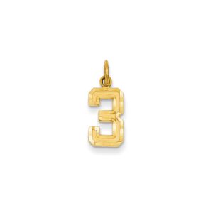 14k Yellow Gold, Varsity Collection, Small D/C Pendant Number 3