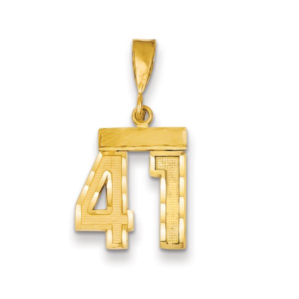 14k Yellow Gold, Varsity Collection, Small D/C Pendant Number 41