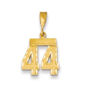 14k Yellow Gold, Varsity Collection, Small D/C Pendant Number 44