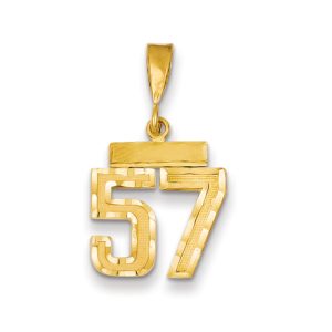 14k Yellow Gold, Varsity Collection, Small D/C Pendant Number 57