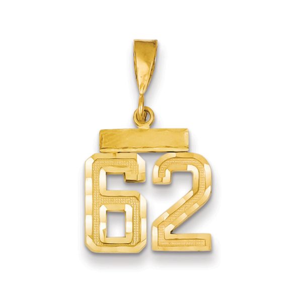 14k Yellow Gold, Varsity Collection, Small D/C Pendant Number 62