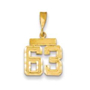 14k Yellow Gold, Varsity Collection, Small D/C Pendant Number 63