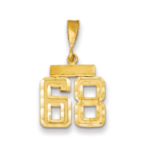 14k Yellow Gold, Varsity Collection, Small D/C Pendant Number 68