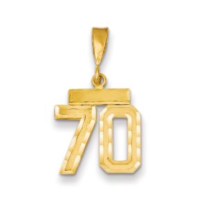 14k Yellow Gold, Varsity Collection, Small D/C Pendant Number 70