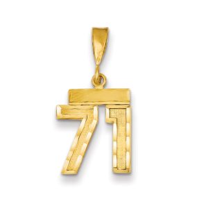 14k Yellow Gold, Varsity Collection, Small D/C Pendant Number 71