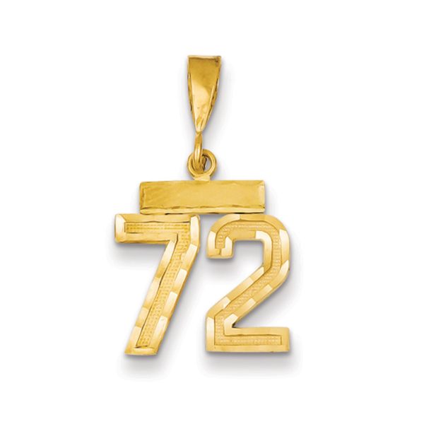 14k Yellow Gold, Varsity Collection, Small D/C Pendant Number 72