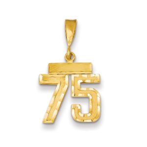 14k Yellow Gold, Varsity Collection, Small D/C Pendant Number 75