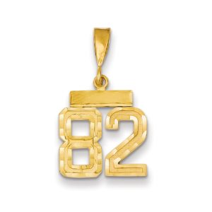 14k Yellow Gold, Varsity Collection, Small D/C Pendant Number 82