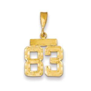 14k Yellow Gold, Varsity Collection, Small D/C Pendant Number 83