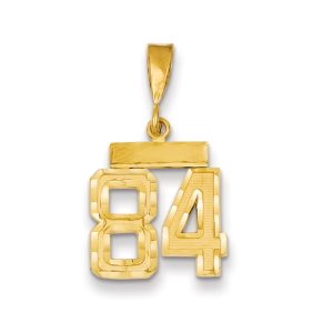 14k Yellow Gold, Varsity Collection, Small D/C Pendant Number 84