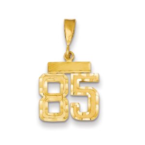 14k Yellow Gold, Varsity Collection, Small D/C Pendant Number 85