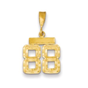 14k Yellow Gold, Varsity Collection, Small D/C Pendant Number 88