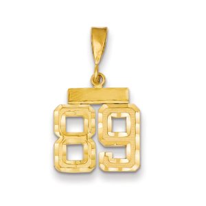 14k Yellow Gold, Varsity Collection, Small D/C Pendant Number 89