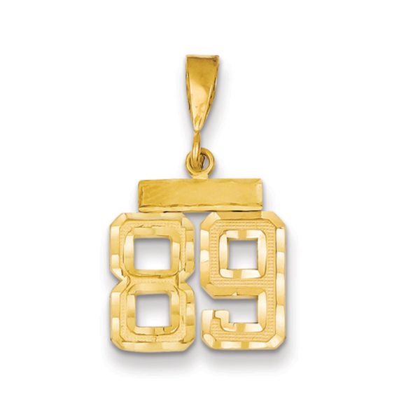 14k Yellow Gold, Varsity Collection, Small D/C Pendant Number 89