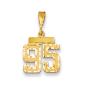 14k Yellow Gold, Varsity Collection, Small D/C Pendant Number 95