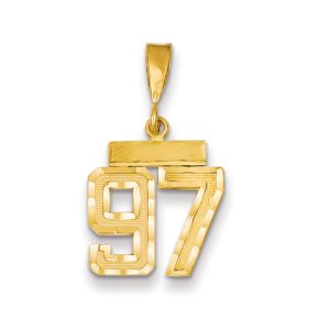 14k Yellow Gold, Varsity Collection, Small D/C Pendant Number 97