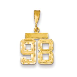 14k Yellow Gold, Varsity Collection, Small D/C Pendant Number 98